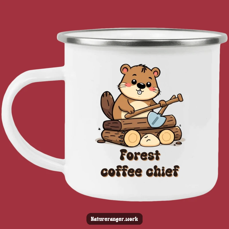 Funny Beaver Adventure Mug: Cartoon Beaver with Shovel, Perfect Outdoor Funny Gift