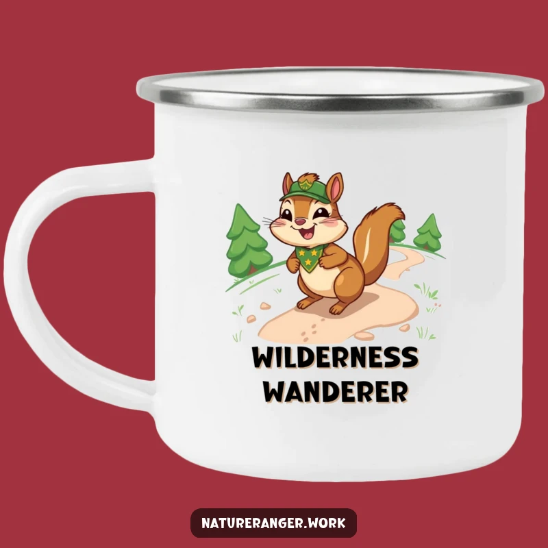 Funny Chipmunk Trail Mug: Joyful Cartoon Ranger Sliding, Perfect Outdoor Funny Gift