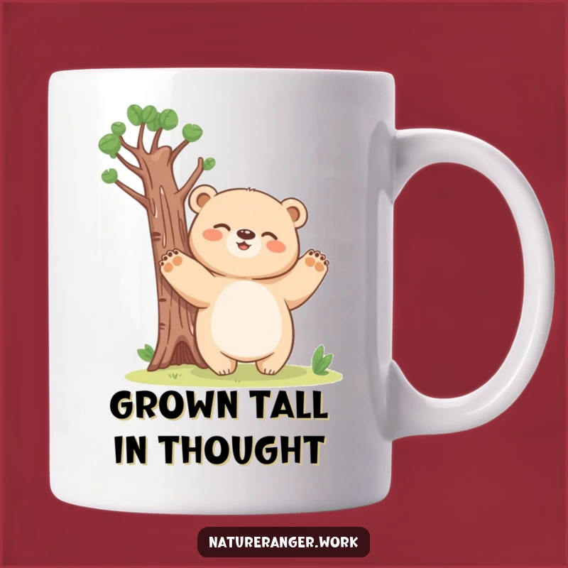 Funny Bear Tree Mug: Giggling Cub's Playful Charm, a Perfect Humorous Gift