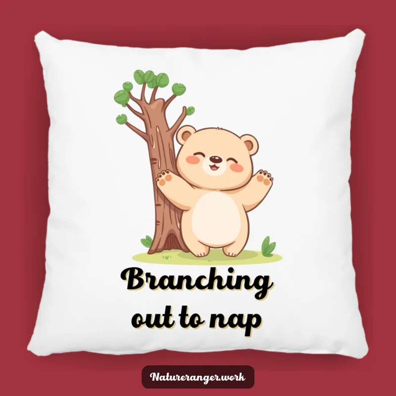 Funny Bear Tree Pillow: Cozy Cub's Snuggle Buddy, a Soft Humorous Gift