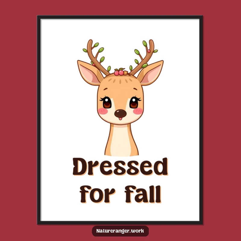 Funny Deer Nature Digital Art: Instant Woodland Charm and Wall Decor