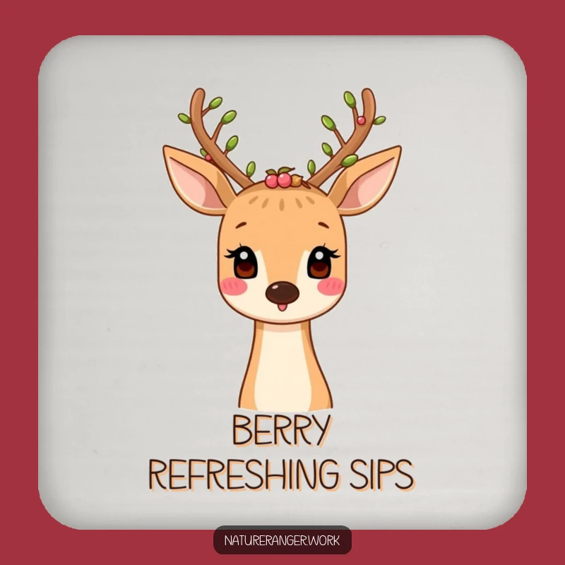 Funny Deer Nature Drink Coaster: Protect Surfaces with Woodland Elegance