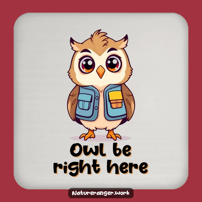 Funny Owl Ranger Coaster: Protect Surfaces with Surprise, a Tiny Humorous Gift
