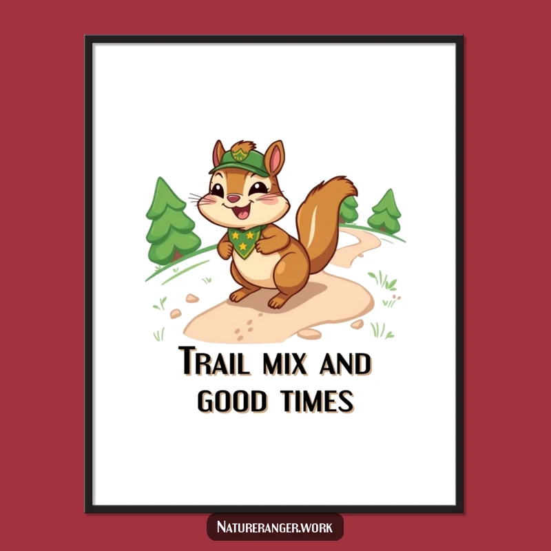 Funny Free Printable Chipmunk Wall Art: Ranger Adventure Downloadable