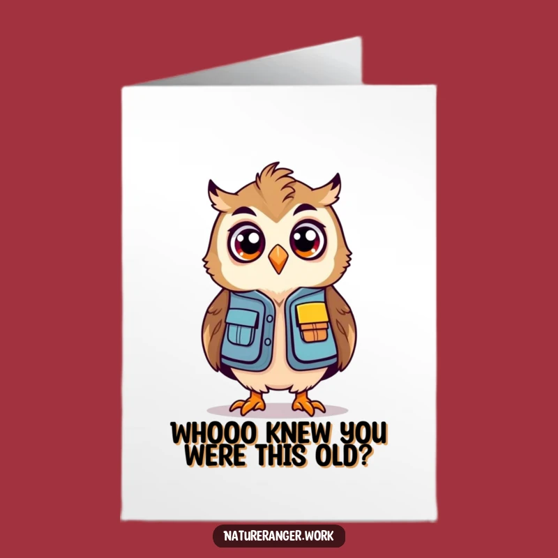 Free Printable Birthday Card: Surprised Owl Ranger Funny Downloadable Gift Adventure