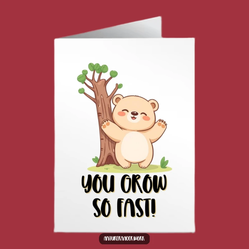 Free Printable Congrats Card: Giggling Bear Tree Funny Downloadable Gift for Achievements
