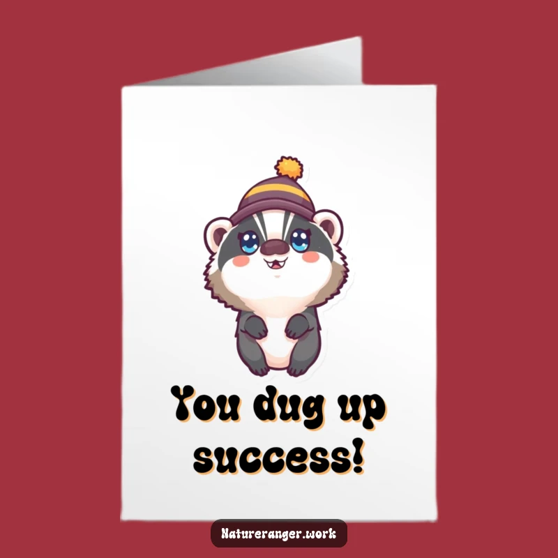 Free Printable Badger Congrats Card: Happy Hat Wearer Downloadable for Joyful Milestones