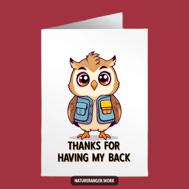 Free Printable Thank You Card: Surprised Owl Ranger Funny Downloadable Gift Gratitude
