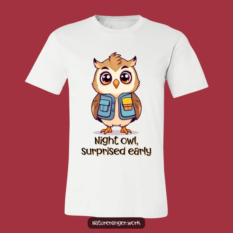 Funny Owl Ranger T-Shirt: Surprised Explorer Style, a Hilarious Gift for Nature Lovers